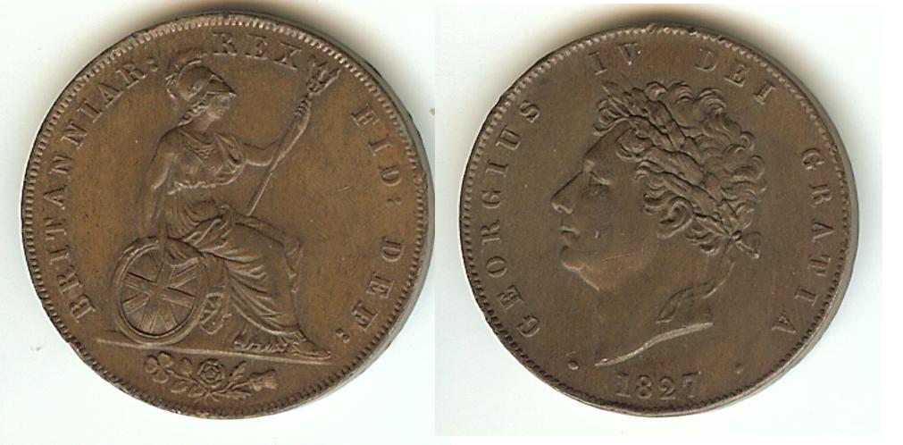 Angleterre demi penny 1827 SUP
